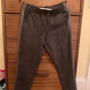 Amazing Olive Faux Suede Joggers